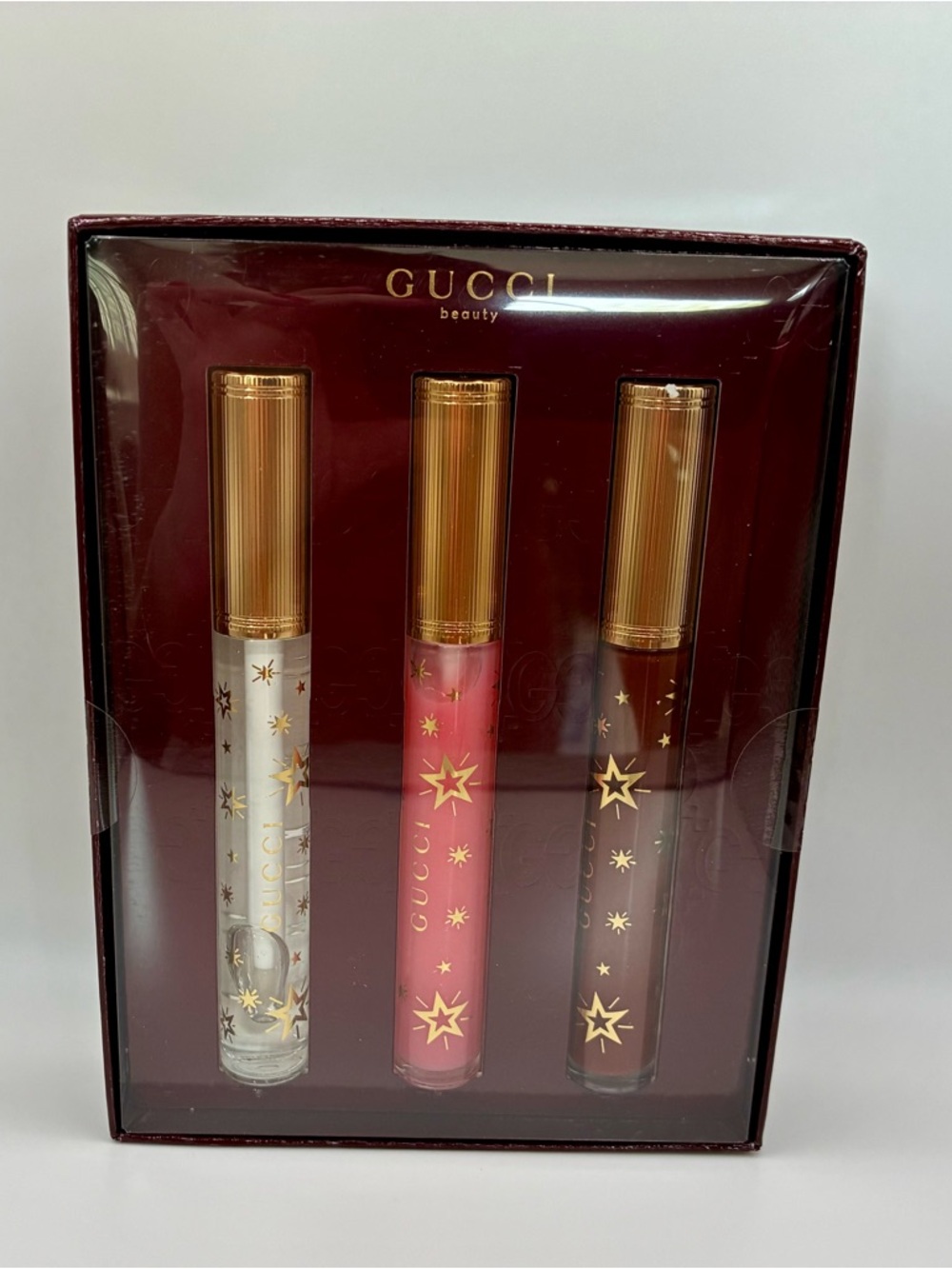 Gucci Gloss à Lèvres Plumping Lip Gloss 3-Piece Festive Gift Set Brand New. - Picture 2 of 4